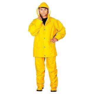 Regenschutzkleidung aus Polyurethan, Set aus Hose und Jacke mit Kapuze
