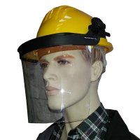 Construction helmet with face protection in different...