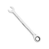 Combination wrench with ratchet in various sizes. Sizes