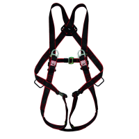 Professional safety harness with strap fall arrester in plastic case