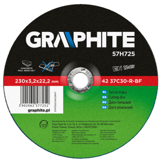 Graphite cutting disc for stone 230 x 3.2 x 22 mm