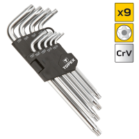 9 pcs. professional inside five round screwdriver CRV-steel
