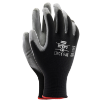 Work gloves pu coating grey/black