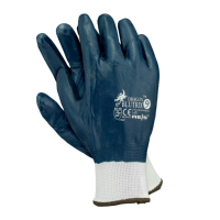Work gloves with nitrile dark blue in versch. Sizes