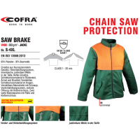 Veste de protection contre les coupures Veste forestière de classe 1