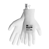 Work gloves white with pu coating