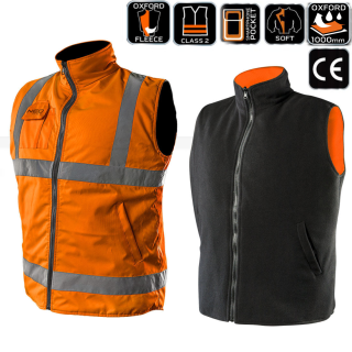 2 in 1 professional high visibility vest, fleece vest orange