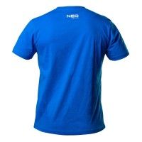 blaues arbeitsshirt von neo tools 100% baumwolle hintere ansicht mit logo