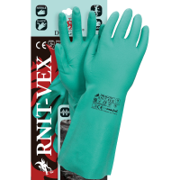 Rubber gloves made of nitrile rubber, crack resistant