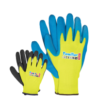 6 pairs of childrens work gloves with latex coating in...