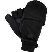 thinsulate stoff handschuhe in schwarz klappbar offene oder geschlossene fingerspitzen möglich