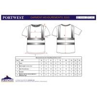 Portwest Herren Warnschutz T-Shirt Atmungsaktiv, Klasse 2