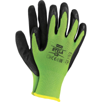 polyester handschuhe mit latexbeschichtung grün schwarz