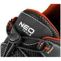 neo tools sicherheitssandalen s1 sra mit verbundstoffkappe schwarz/orange ansicht des schnellverschlusses