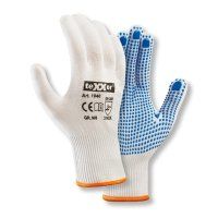 teXXor® Feinstrick-Handschuhe NYLON, Weiß/blaue...