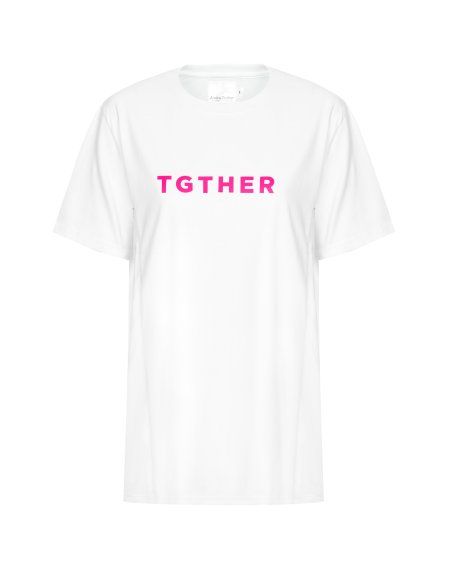 TGTHER T-SHIRT LADYS WEISS PINK ohne Brustzugang XS