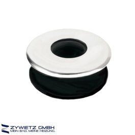 Gummi-Urinalverbinder für Spülrohre von d = 15 - 18 mm mit verchromter Deckrosette