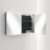 SPRINZ Classical-Line, przygotowany do adaptacji i ściemniania światła białego, 3-drzwiowy, 1350 mm, korpus z zewnątrz i wewnątrz wykończony matowym aluminium, tylna ściana lustrzana, wpuszczana