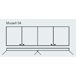 SPRINZ Classical-Line, vorbereitet für Weißlichtadaption und Dimmung, 4-türig, 2000mm, Korpusaußen- und innenausführung Alu matt, Rückwand verspiegelt, Einbau