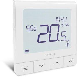 Salus SQ610RF QUANTUM ultraflacher Raumthermostat wiederauflad. Akku m. großem Display Funk 2,4 GHz