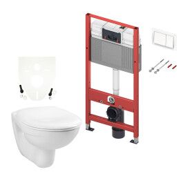 Zestaw WC Comfort z elementem podtynkowym, WC wiszącym i akcesoriami