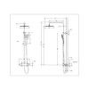 PROFILINE Brause-Standsystem FUN eckig, inkl. Thermostatarmatur, Schlauch, Handbrause und Kopfbrause 250x250mm, chrom