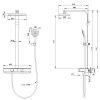 PROFILINE Thermostat-Duschsystem LUCCA L L&auml;nge 1223mm, mit Kopfbrause, Handbrause 2-strahlig, Glasablage, verchromt/wei&szlig;