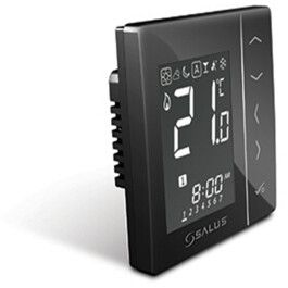 Salus 4 in 1 Funkraumthermostat VS10WRF mit LCD Anzeige , schwarz, 230V